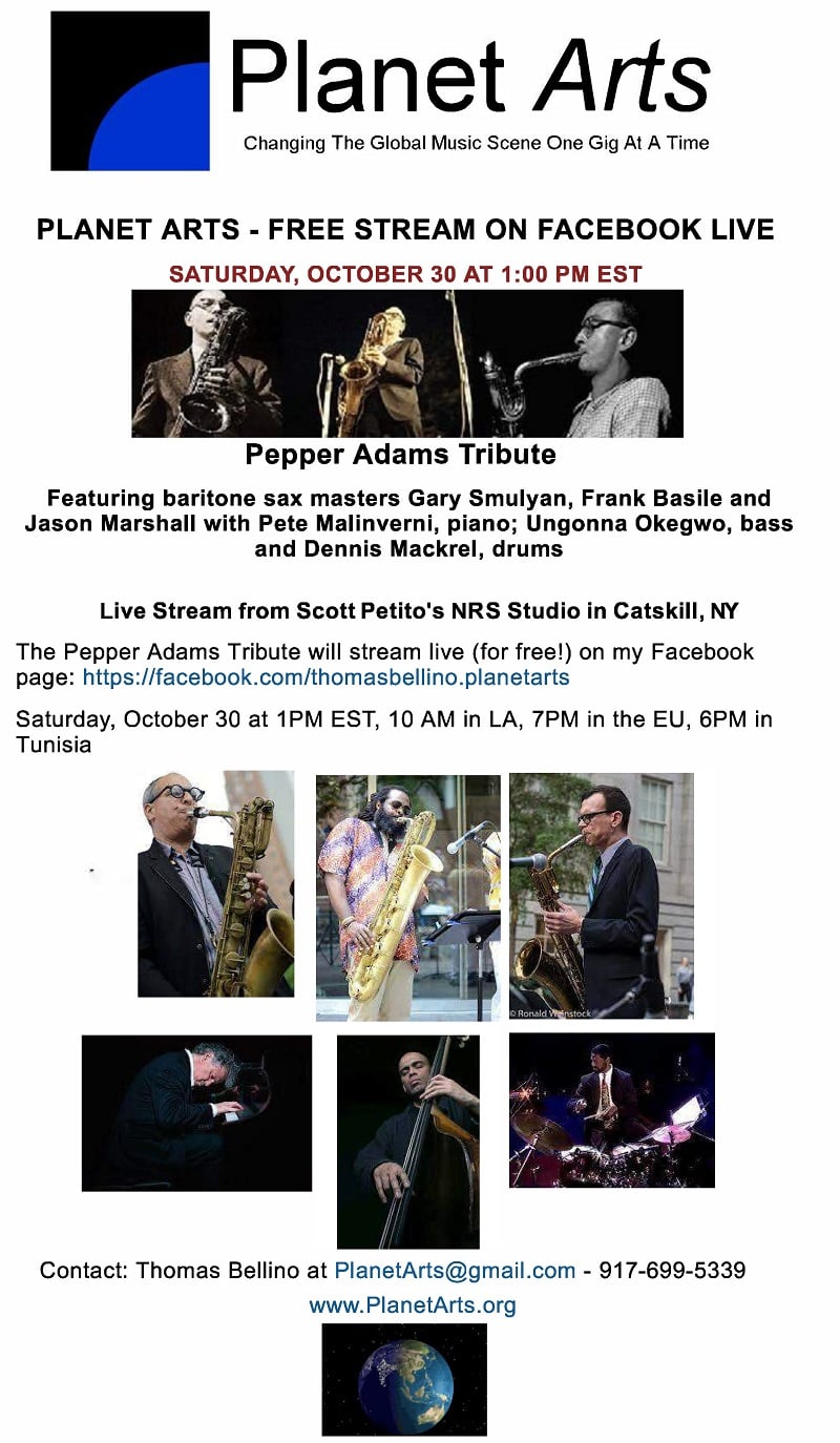 Live Stream Pepper Adams Birthday Celebration JazzBariSax